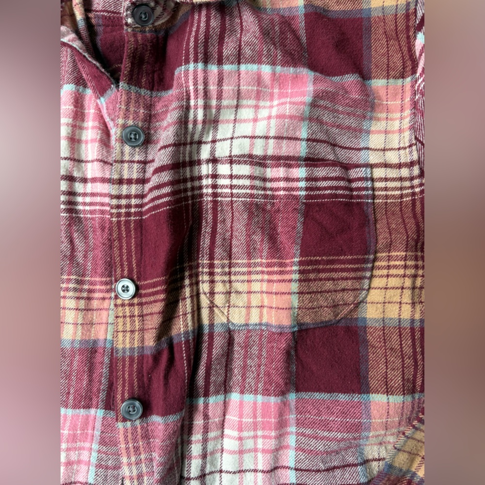 Old Navy Maroon Plaid Button-Up Shirt - Picture 3 of 3